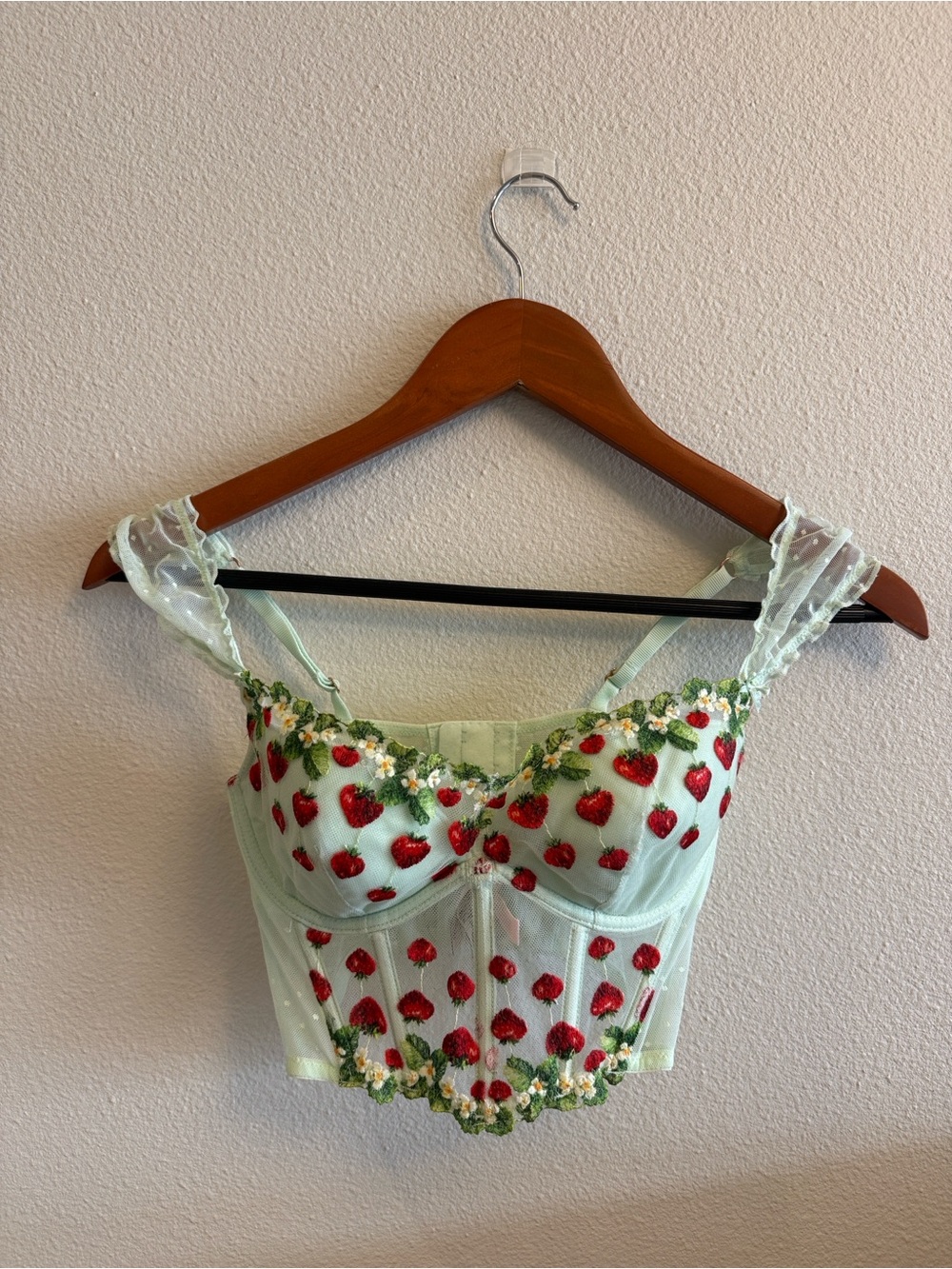 Victoria's Secret Dream Angels Strawberry Embroidered Corset Top [S]